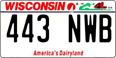 WI license plate 443NWB