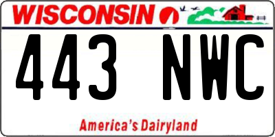 WI license plate 443NWC
