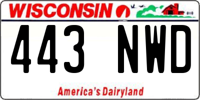 WI license plate 443NWD