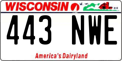 WI license plate 443NWE