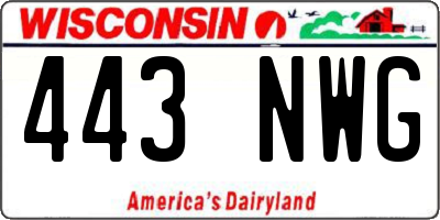 WI license plate 443NWG