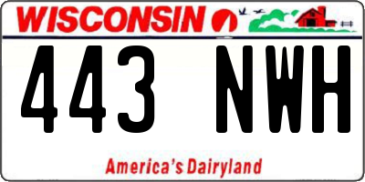 WI license plate 443NWH