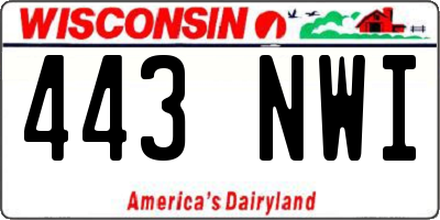 WI license plate 443NWI