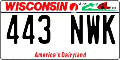 WI license plate 443NWK