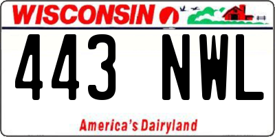 WI license plate 443NWL