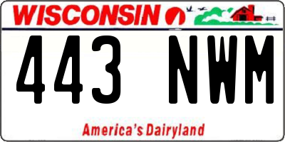 WI license plate 443NWM