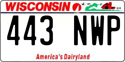WI license plate 443NWP