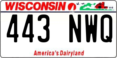 WI license plate 443NWQ