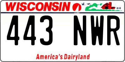 WI license plate 443NWR