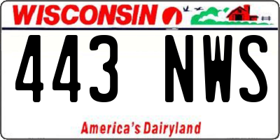 WI license plate 443NWS