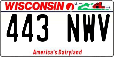 WI license plate 443NWV