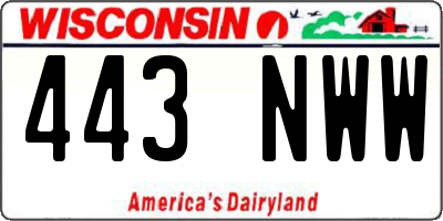WI license plate 443NWW