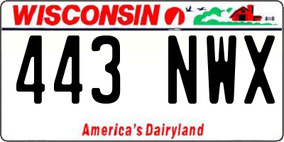 WI license plate 443NWX