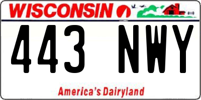 WI license plate 443NWY