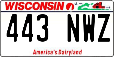 WI license plate 443NWZ