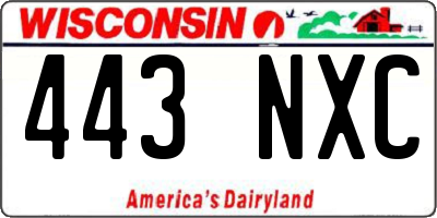 WI license plate 443NXC