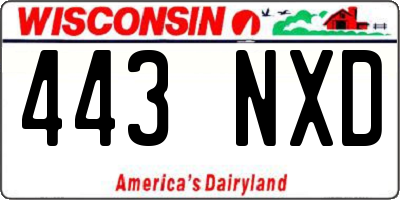 WI license plate 443NXD
