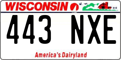 WI license plate 443NXE