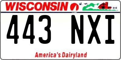 WI license plate 443NXI