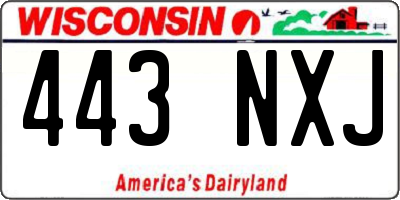 WI license plate 443NXJ