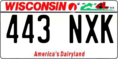 WI license plate 443NXK