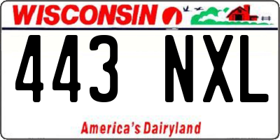WI license plate 443NXL