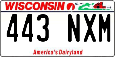 WI license plate 443NXM