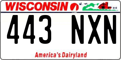 WI license plate 443NXN