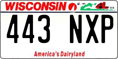 WI license plate 443NXP