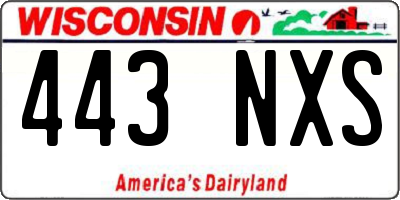 WI license plate 443NXS