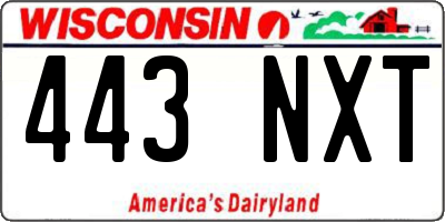 WI license plate 443NXT