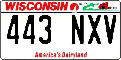 WI license plate 443NXV