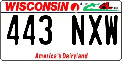 WI license plate 443NXW