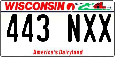 WI license plate 443NXX