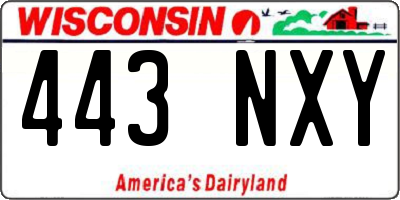 WI license plate 443NXY