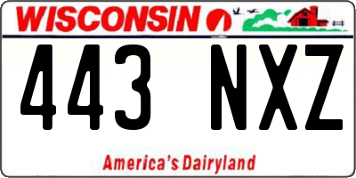 WI license plate 443NXZ