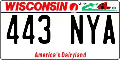 WI license plate 443NYA