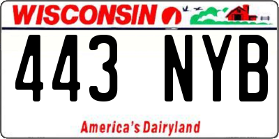 WI license plate 443NYB