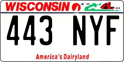 WI license plate 443NYF