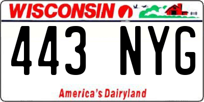 WI license plate 443NYG