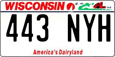 WI license plate 443NYH