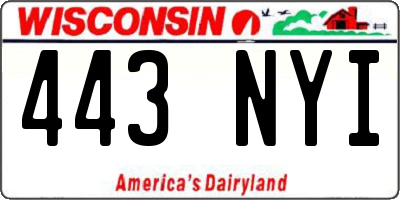 WI license plate 443NYI