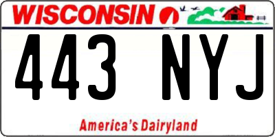 WI license plate 443NYJ