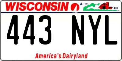 WI license plate 443NYL