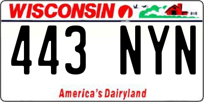 WI license plate 443NYN