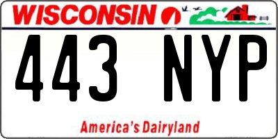 WI license plate 443NYP