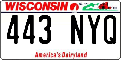 WI license plate 443NYQ