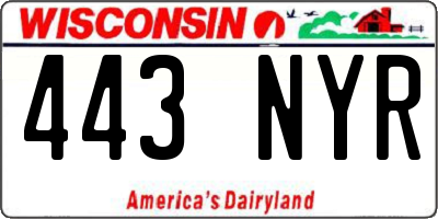 WI license plate 443NYR