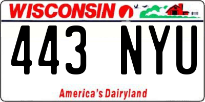WI license plate 443NYU