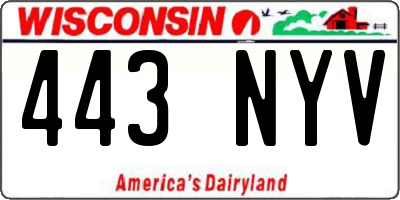 WI license plate 443NYV